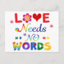 Love Needs No Words Postcard