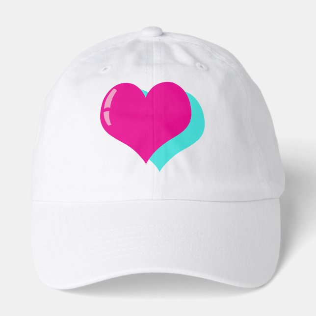 Love Neon Retro Vaporwave Heart Fun Hat (Front)