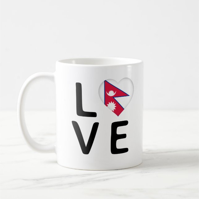 Love - Nepal Flag Coffee Mug (Left)