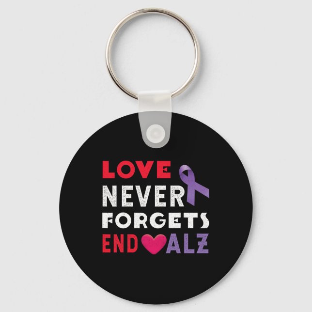 Love Never End Heimer End Heimerheimer Heimerheime Keychain (Front)