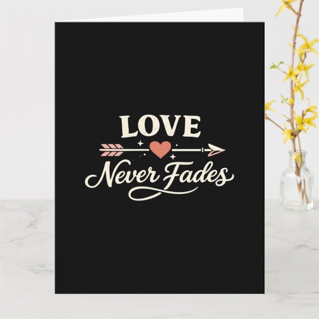 Love Never Fades Right Pointing Matching Couple Card (Yellow Flower)