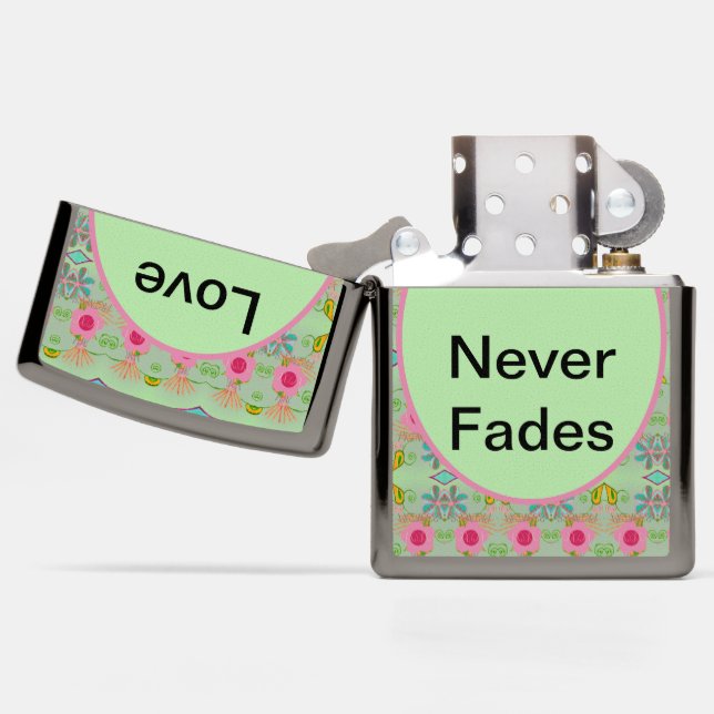 Love Never Fades Zippo Lighter (Open)