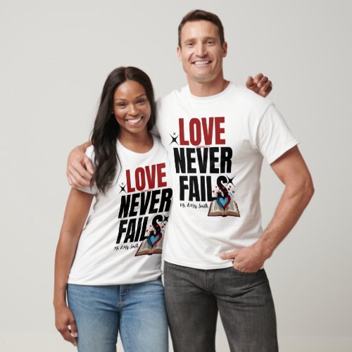 Love Never Fails _ 1 Corinthians 137_8 T_Shirt
