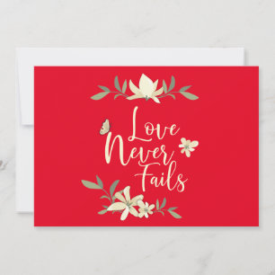 Love Never Fails 1 Corinthians Bible Scripture Thank You Card