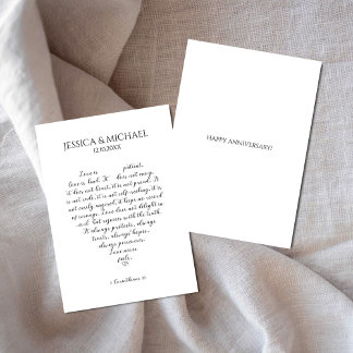 Love Never Fails 1 Corinthians Scripty Anniversary Card