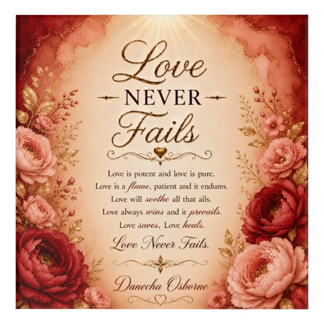 Love Never Fails Acrylic Print (Front)