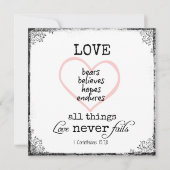 Love Never Fails Bible Verse Wedding (Front)