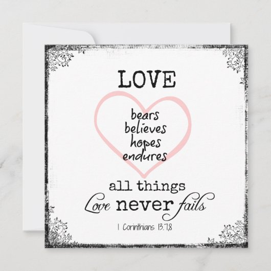 Love Never Fails Bible Verse Wedding (Front)