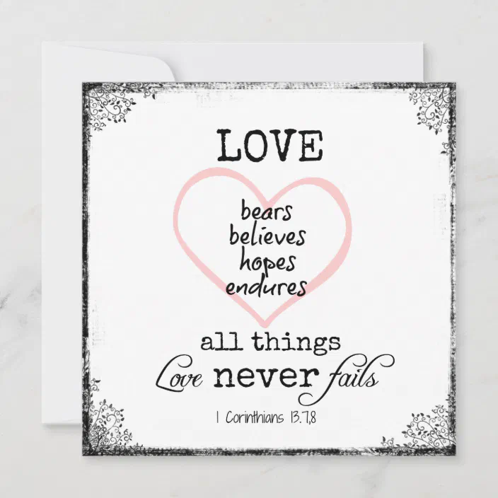 Best Wedding Bible Verses Love Never Fails Bible Verse Wedding | Zazzle.com