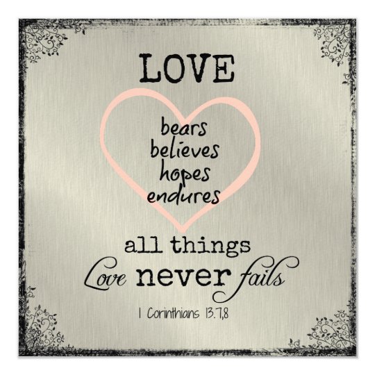 Love Never Fails Verse Wedding Invitation Zazzle Love Never Fails Verse Wedding Invitation