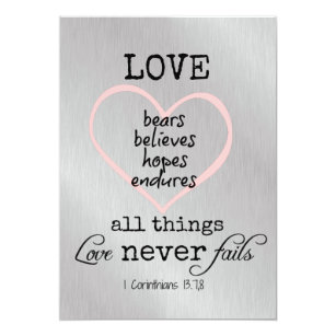 Verse Wedding Invitations Zazzle Love Never Fails Verse Wedding Invitation