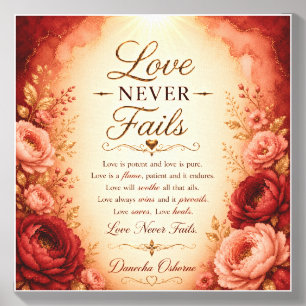Love Never Fails Canvas Photo Tile