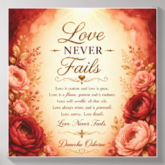 Love Never Fails Canvas Photo Tile