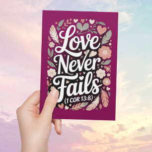 Love Never Fails Christian Valentines Day Card