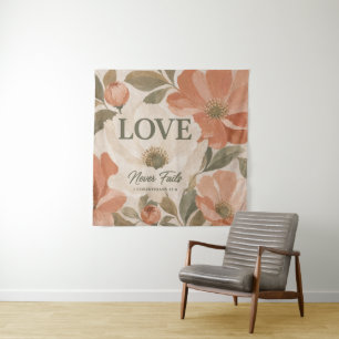 LOVE NEVER FAILS   Christian Wedding Gift Tapestry
