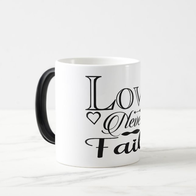 Love never fails color morph mug  (Front Left)