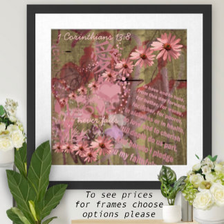 Love Never Fails ConeFlower Collage Poster