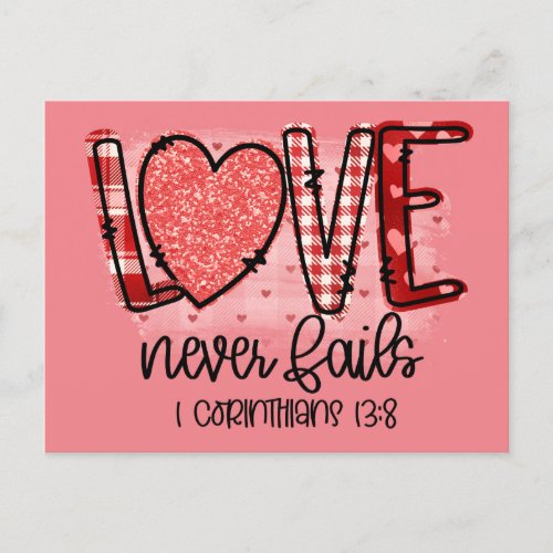 Love Never Fails Corinthians Postcard