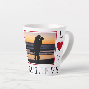 LOVE NEVER FAILS Custom Photo Latte Mug