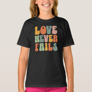 LOVE NEVER FAILS Cute BUBBLE Typo soft Pastels T-Shirt
