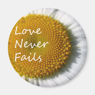 Love Never Fails Daisy 1 Corinthians 13 Magnet