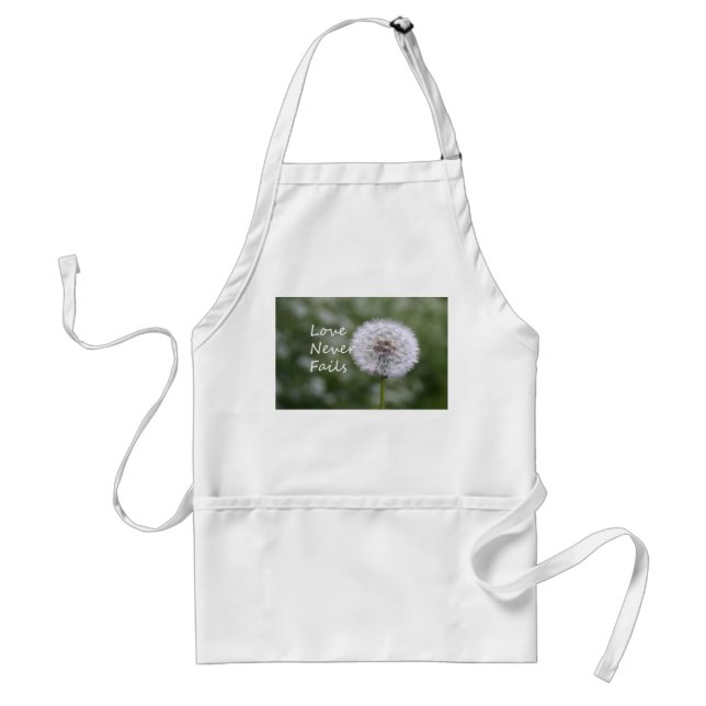 Love Never Fails Dandelion1 Corinthians 13 Adult Apron (Front)