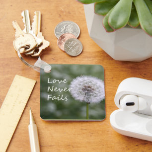 Love Never Fails Dandelion1 Corinthians 13 Keychain