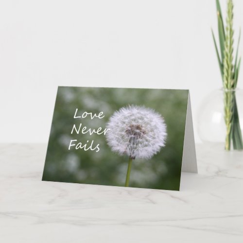 Love Never Fails Dandelion Corinthians 13 Thanks Holiday Card