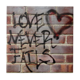Love Never Fails Graffiti Tile