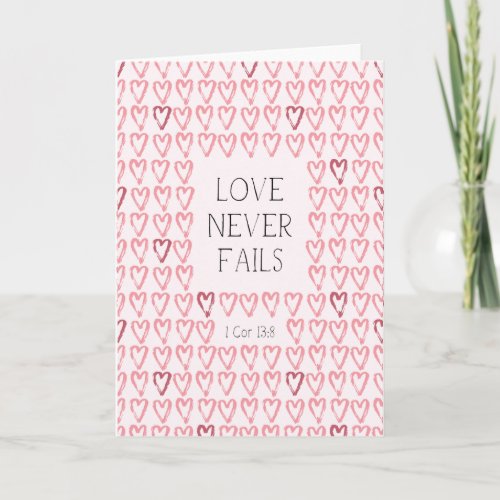 Love Never Fails Heart Card