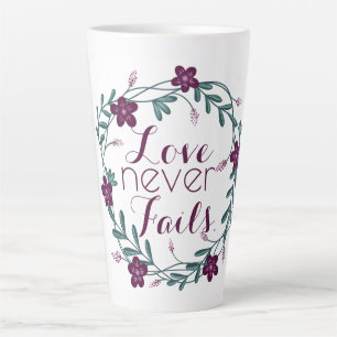 Love Never Fails Latte Mug