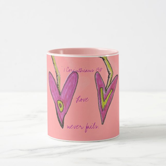 Love Never Fails Mug (Center)