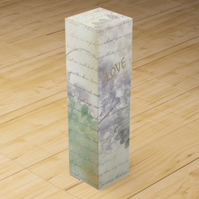 Love Never Fails Personalized Wedding Wine Gift Box (Back)