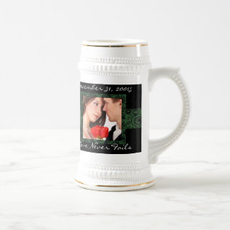 Love Never Fails Photo Wedding Stein