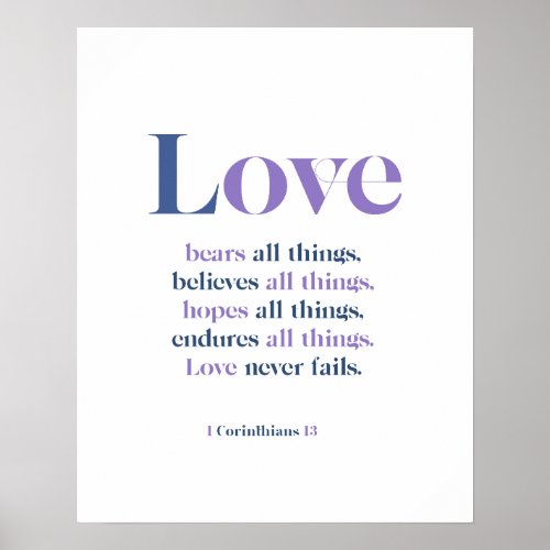 Love Never Fails Poster _ 1 Corinthians 13