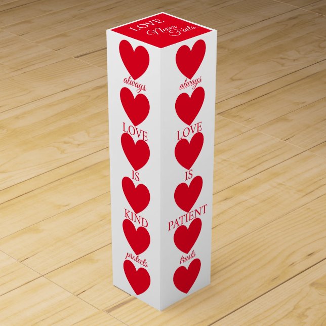 LOVE Never Fails Red and White Wine Box (Front)