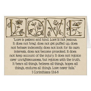 Love Never Fails ~ Scripture~Gold Cards