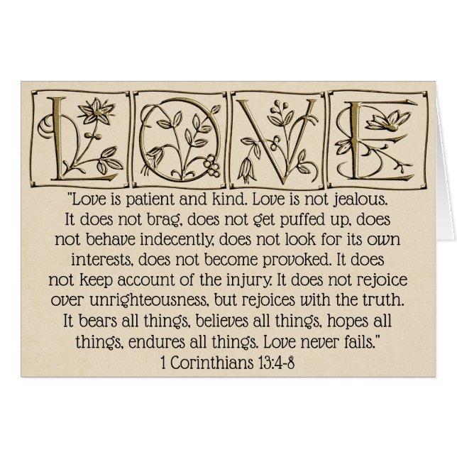 Love Never Fails ~ Scripture~Gold Cards (Front Horizontal)