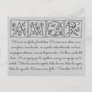 Love Never Fails~Spanish~Wedding Save Date~Script Announcement Postcard