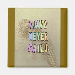 Love Never Fails Square Magnet