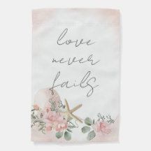 Love Never Fails Starfish Garden Flag