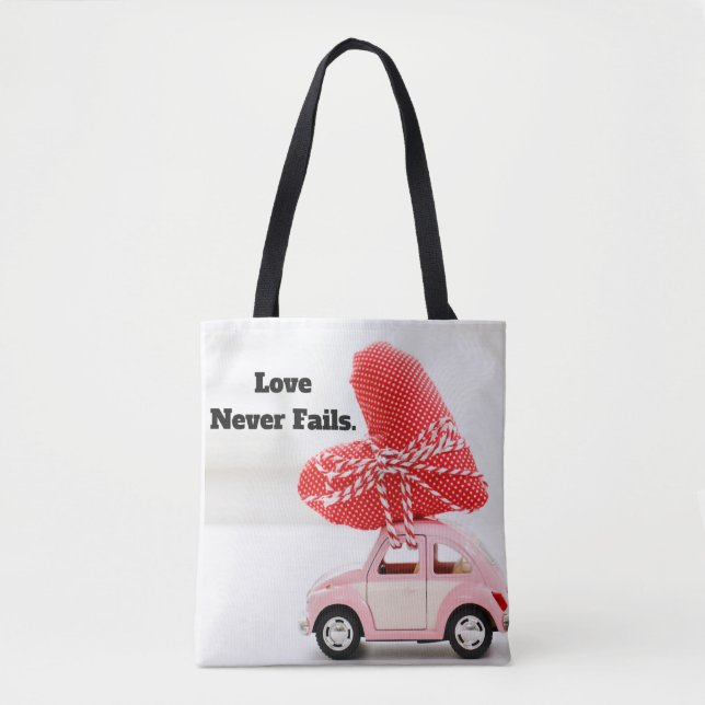 Love Never Fails Tote Bag (Front)