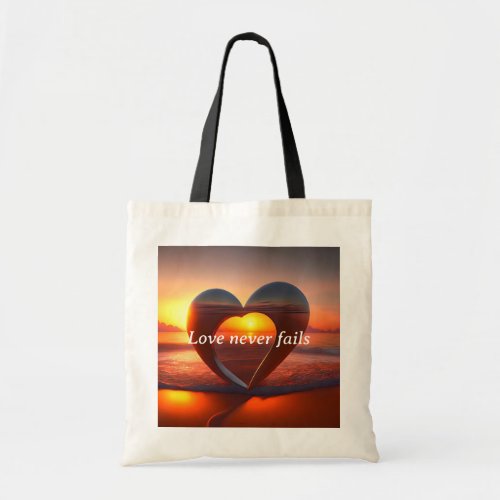 Love never fails Tote Bag With Personalized Text