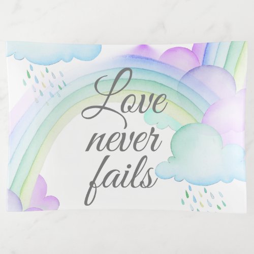 Love Never Fails Watercolor Rainbow Trinket Tray