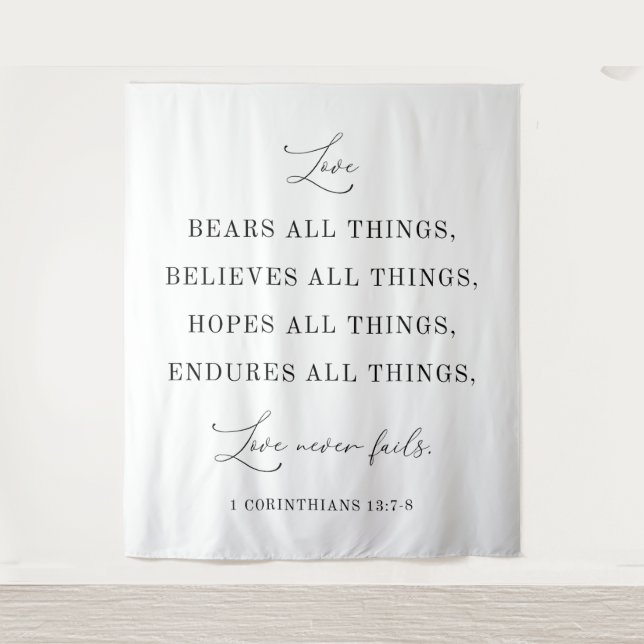 “Love Never Fails” Wedding Banner Backdrop (Front)
