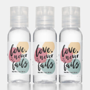 Love Never Fails Wedding Favor Hand Sanitizer