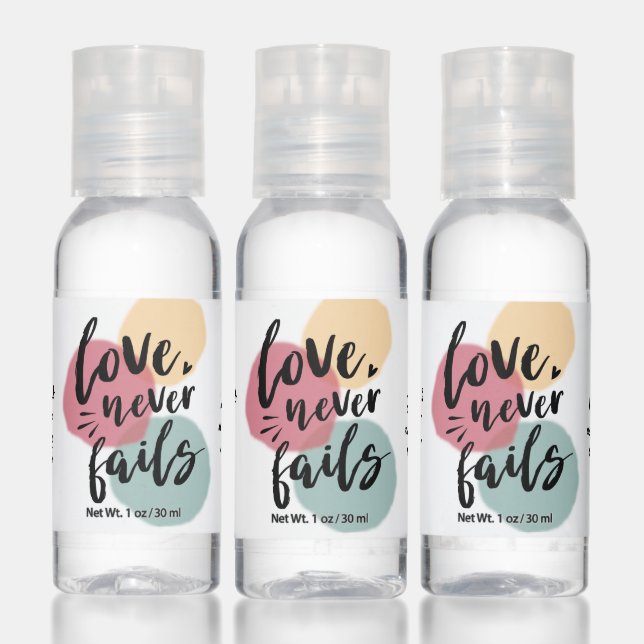 Love Never Fails Wedding Favor Hand Sanitizer (Set)