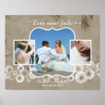 Love Never Fails Wedding Photo Collage Poster at Zazzle