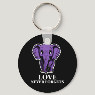 Love Never Forgets Elephant For Woman Alzheimer's  Keychain