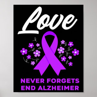 Love Never Forgets End Alzheimer Alzheimer's Aware Poster